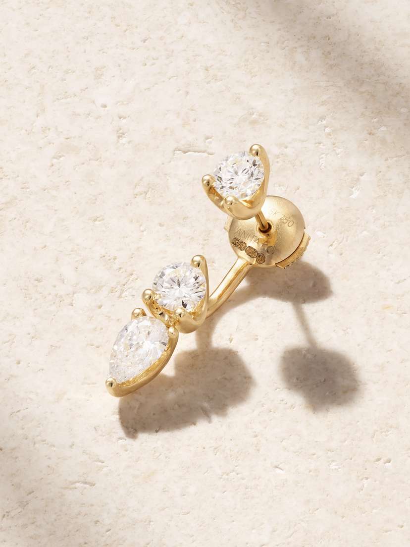 Anita Ko Large Orbit 18-karat Gold Diamond Single Earring