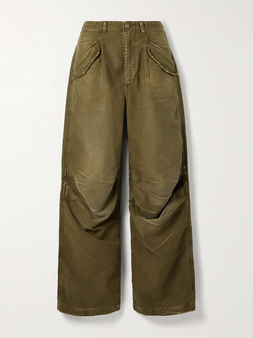 R13 Gathered Cotton-twill Straight-leg Pants