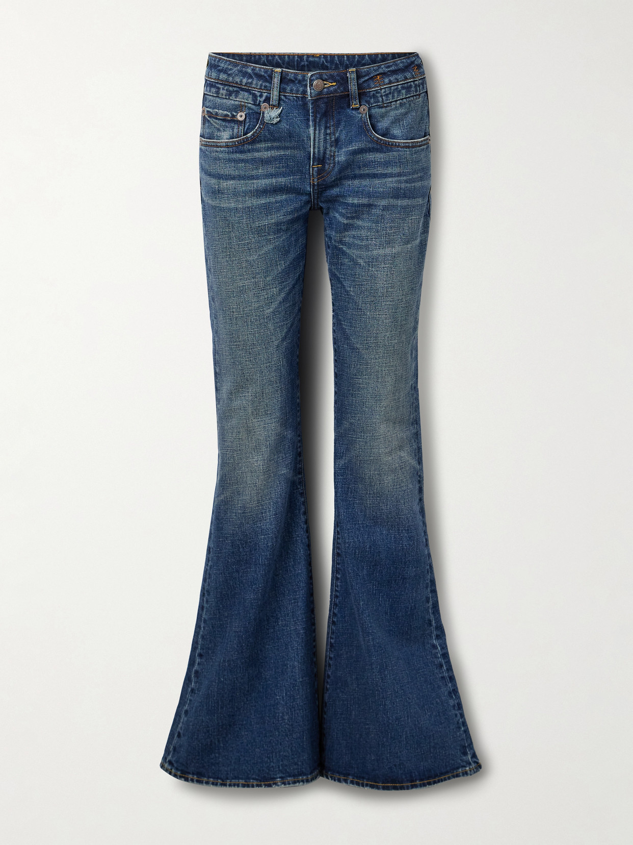 R13 Overflow Boy Low-rise Flared Jeans In Blue