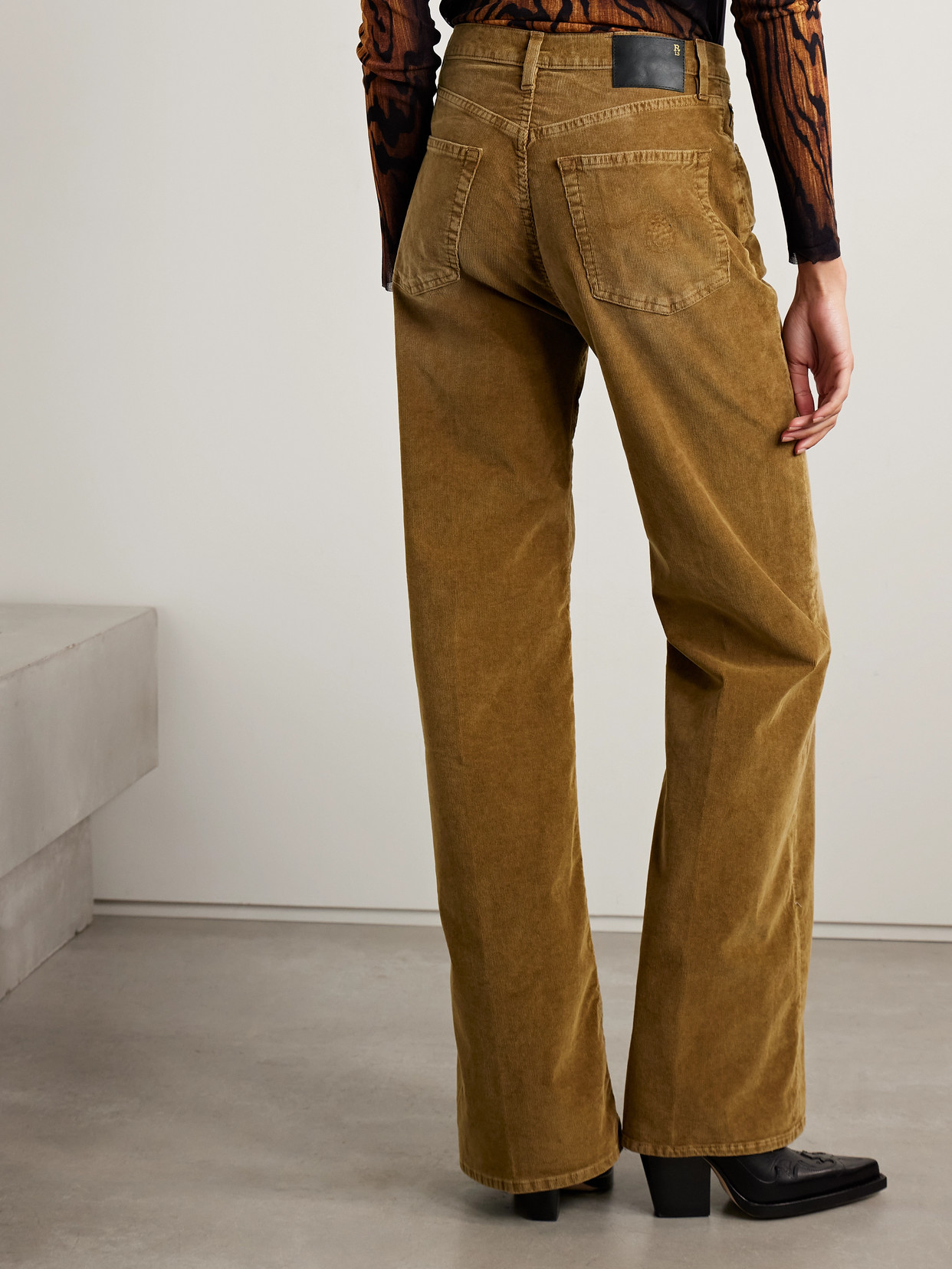 R13 Charlotte High-rise Flared Cotton-blend Corduroy Jeans In Brown