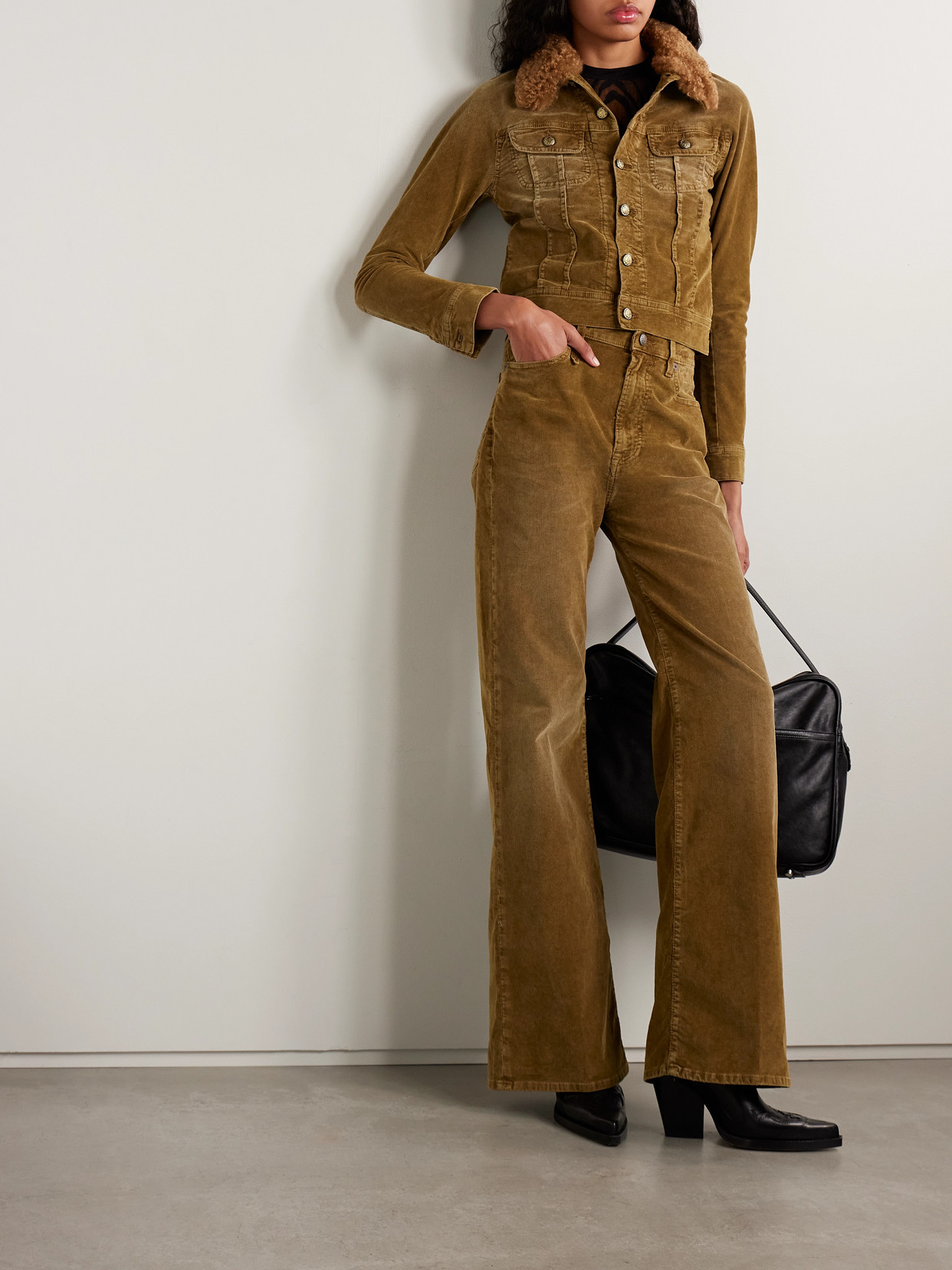 R13 Charlotte High-rise Flared Cotton-blend Corduroy Jeans In Brown