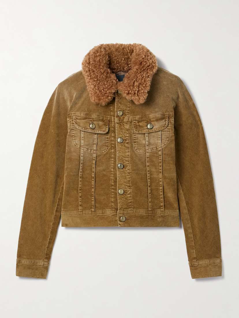 R13 Trucker Fleece-trimmed Cotton-blend Corduroy Jacket