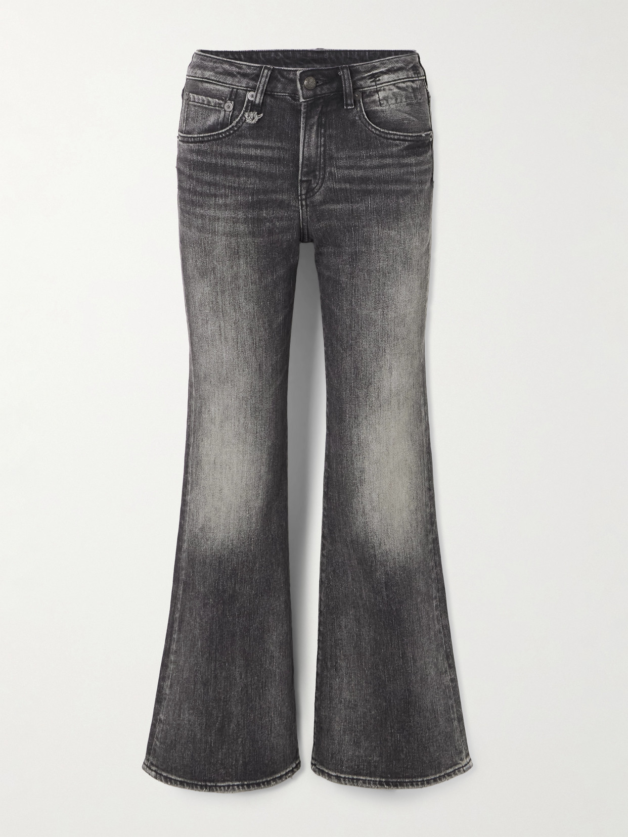 R13 Joan Kick Mid-rise Flared Jeans In Gray