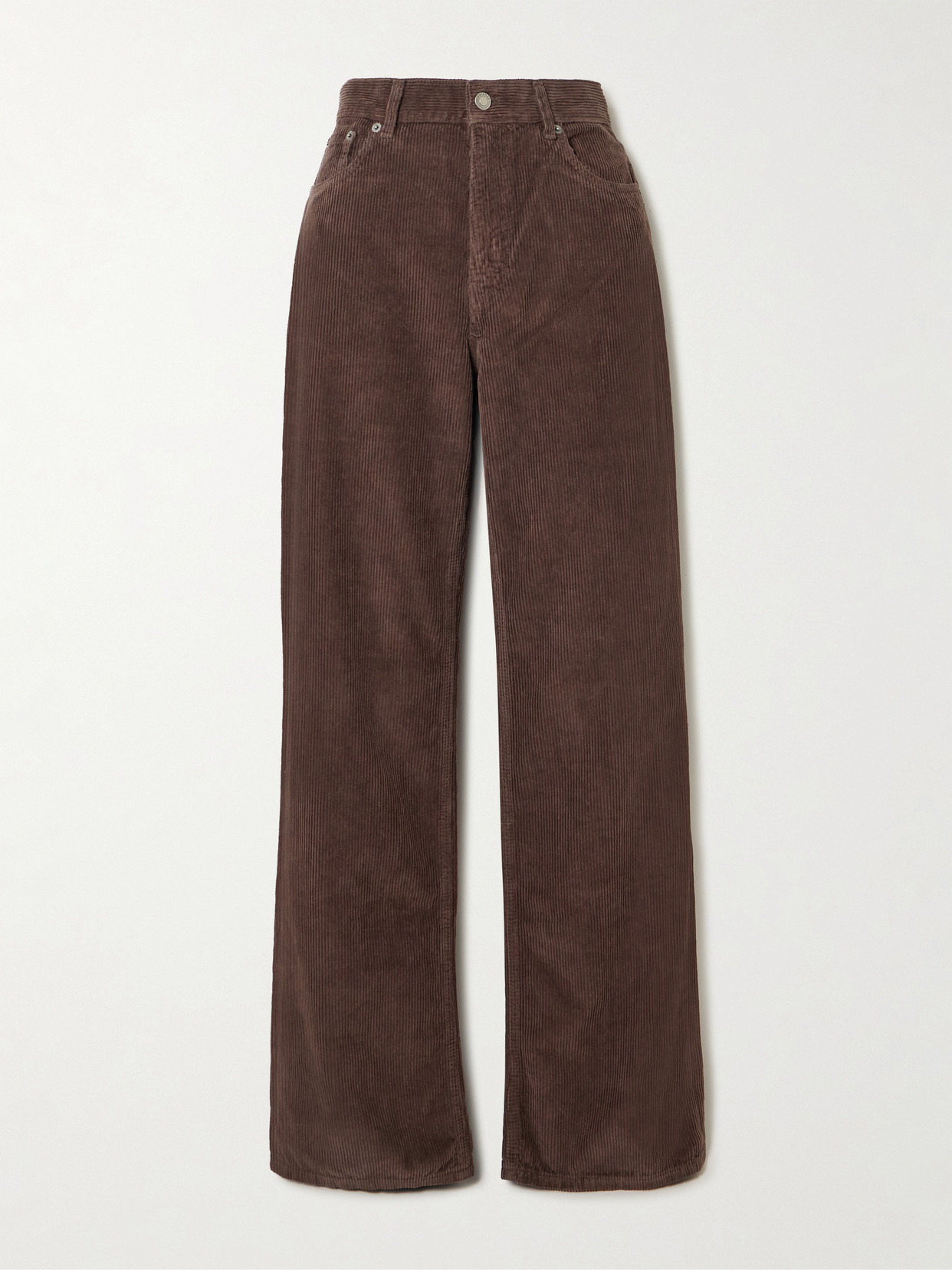 Haikure Korea Wide-leg Cotton-corduroy Pants In Brown