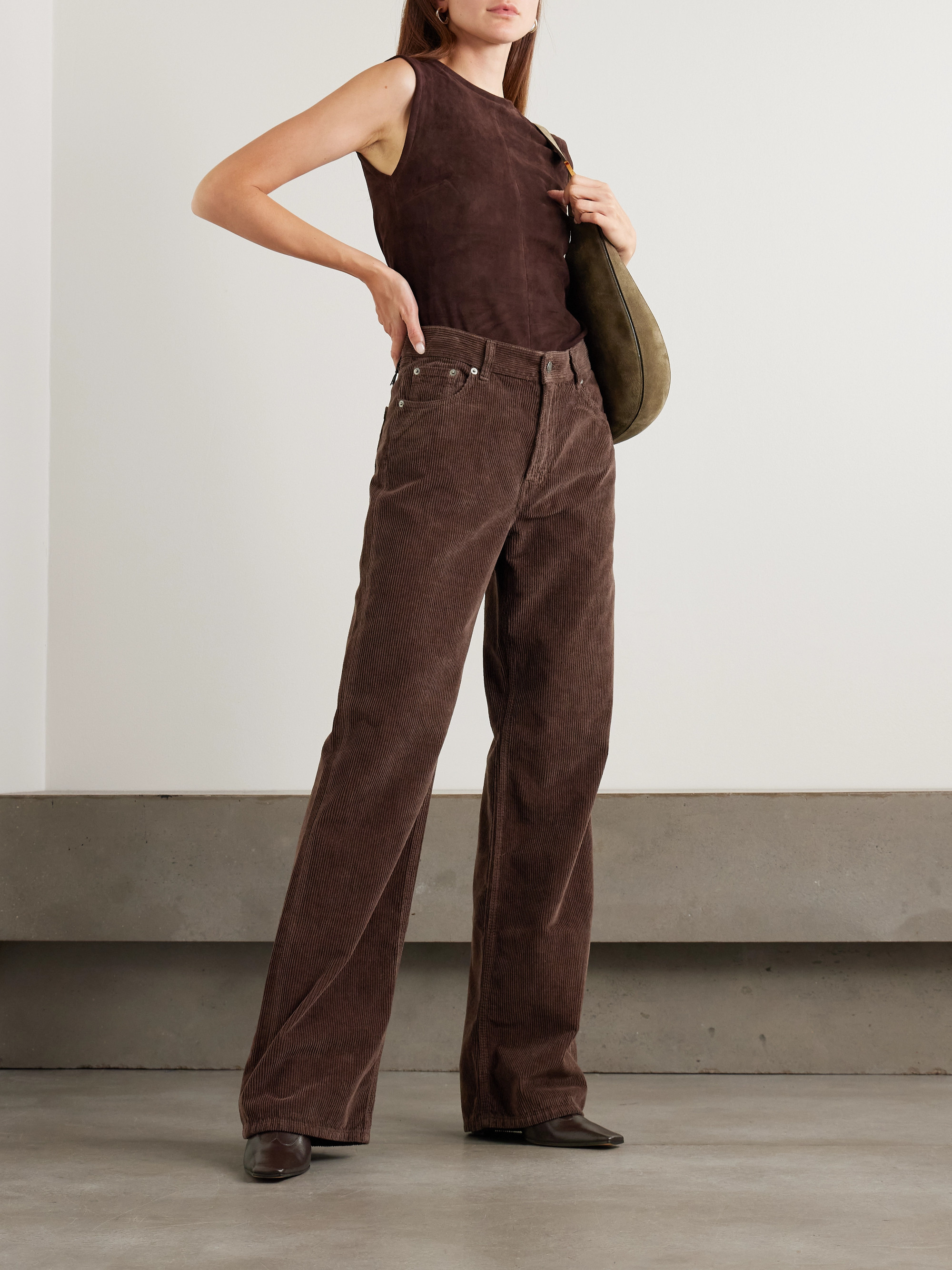Haikure Korea wide-leg cotton-corduroy pants