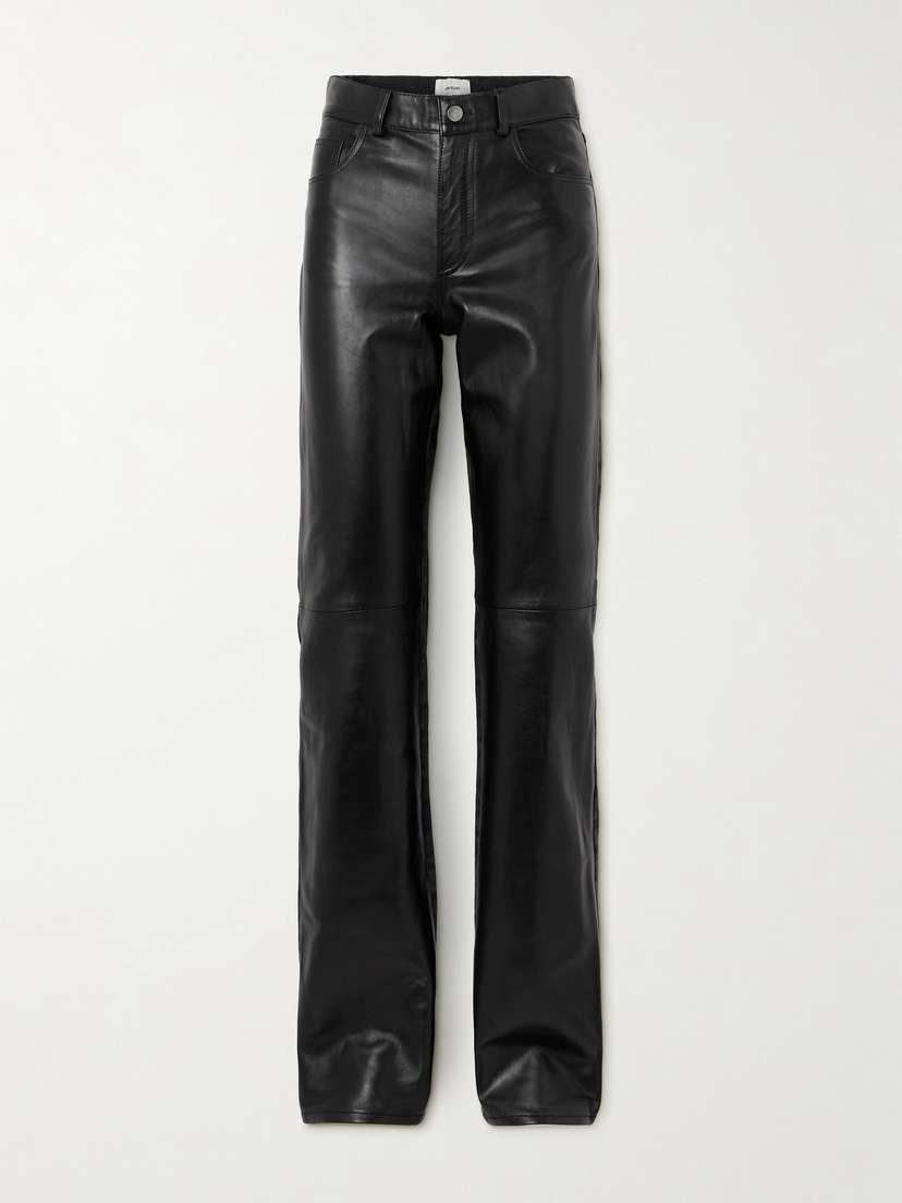 Haikure Star Leather-paneled High-rise Straight-leg Jeans