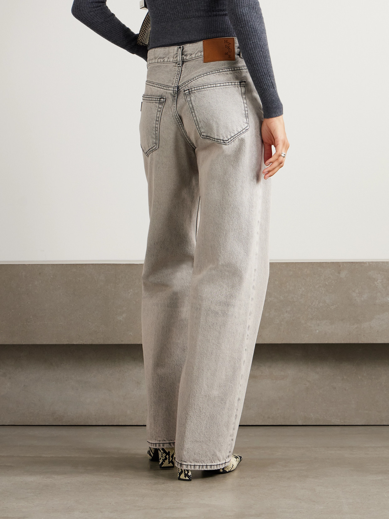 Haikure 5-pocket Trousers With Belt Loops And Contrast Stitching In Gray