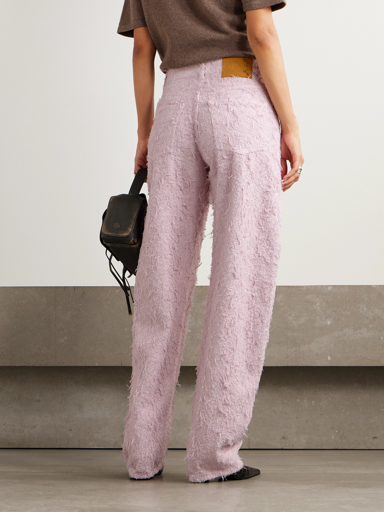 Haikure Bibi Brushed High-rise Barrel-leg Jeans In Pink