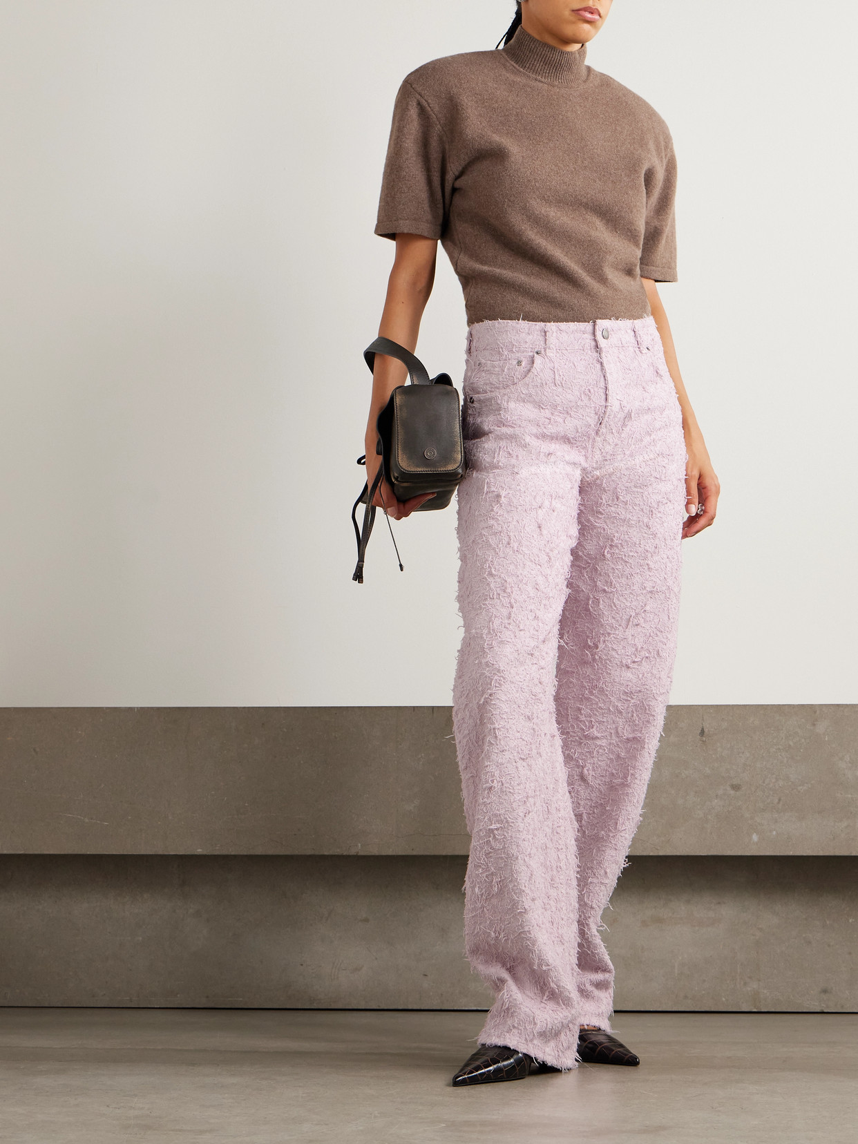 Haikure Bibi Brushed High-rise Barrel-leg Jeans In Pink