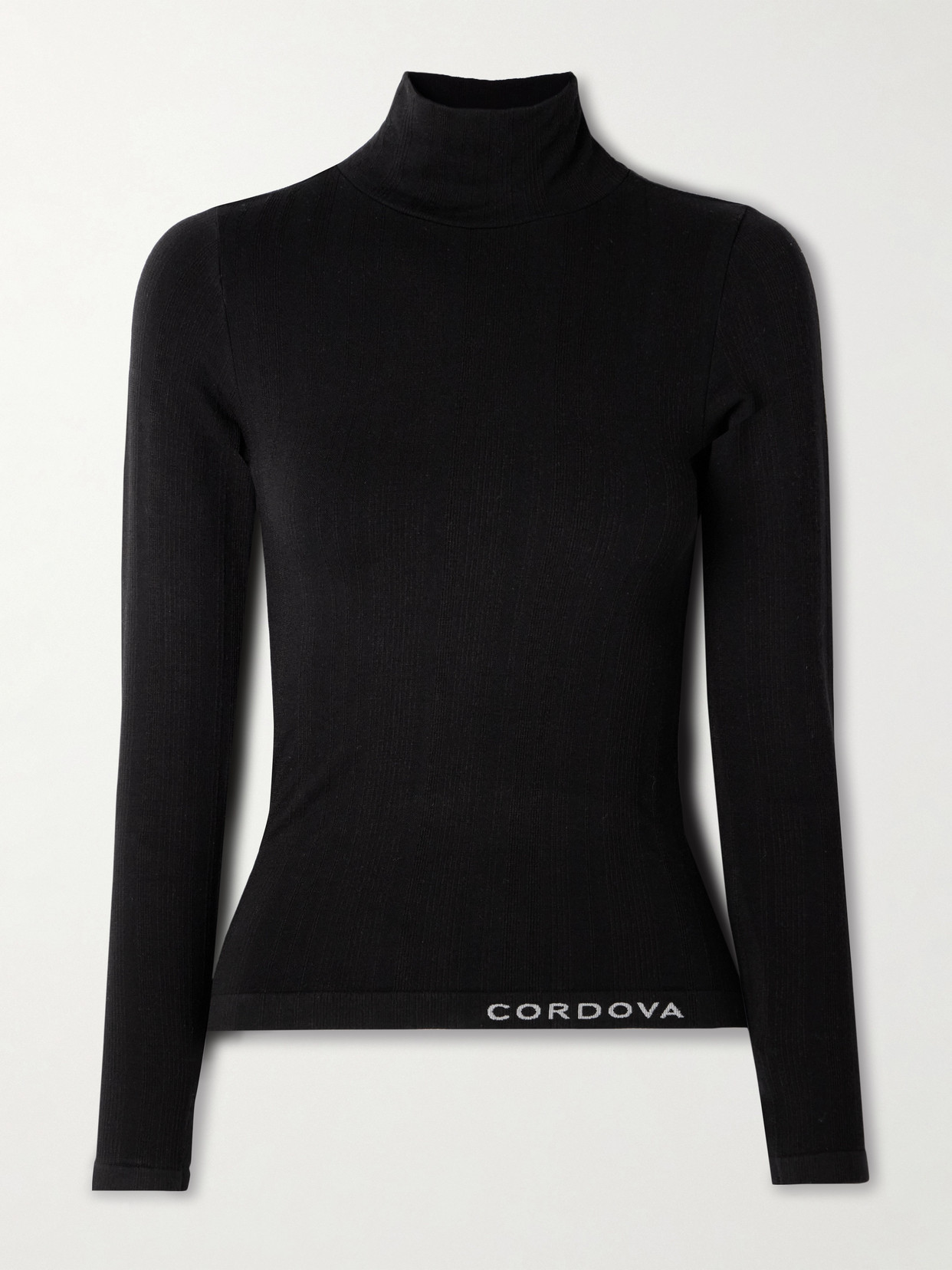 Cordova Sol Ribbed Stretch-jersey Turtleneck Top In Black