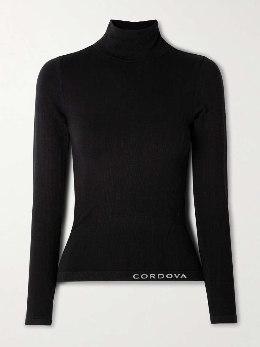 Cordova Sol Ribbed Stretch-jersey Turtleneck Top