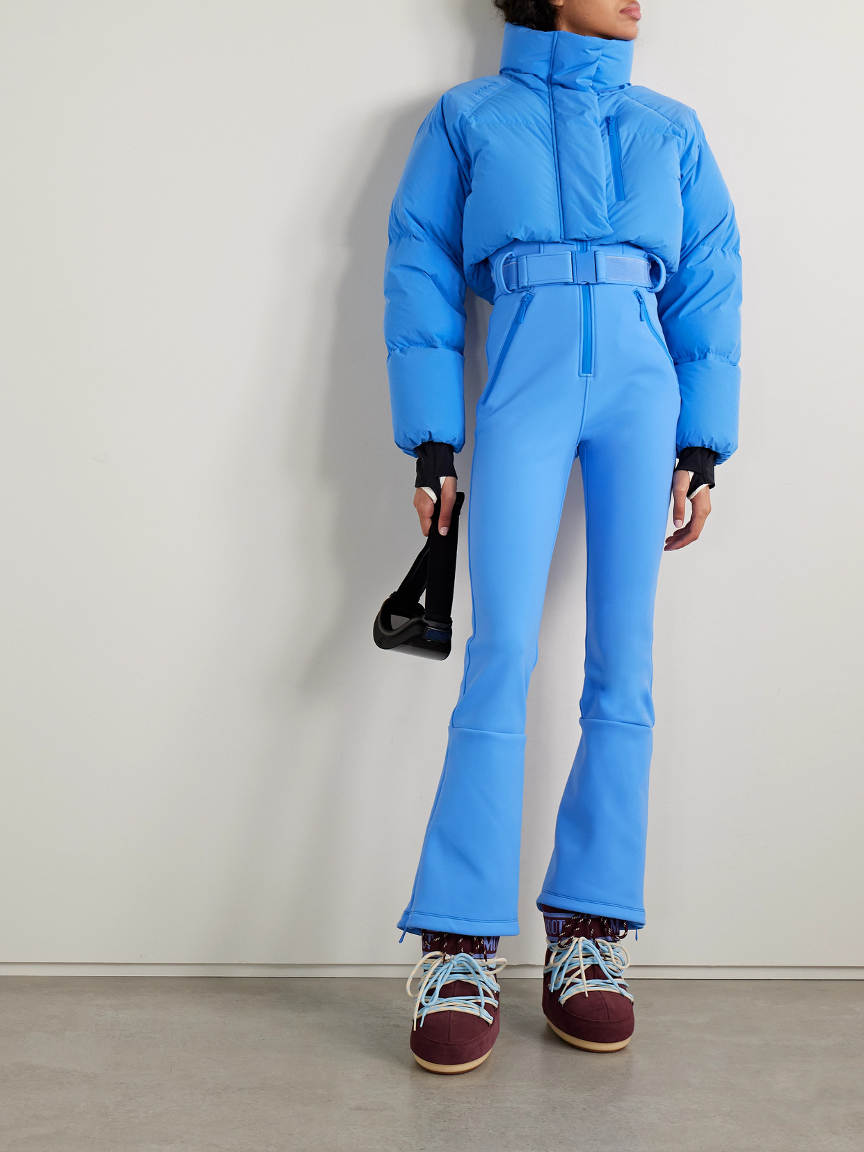 Cordova Myoko Belted Quilted Padded Ski Suit In Blue