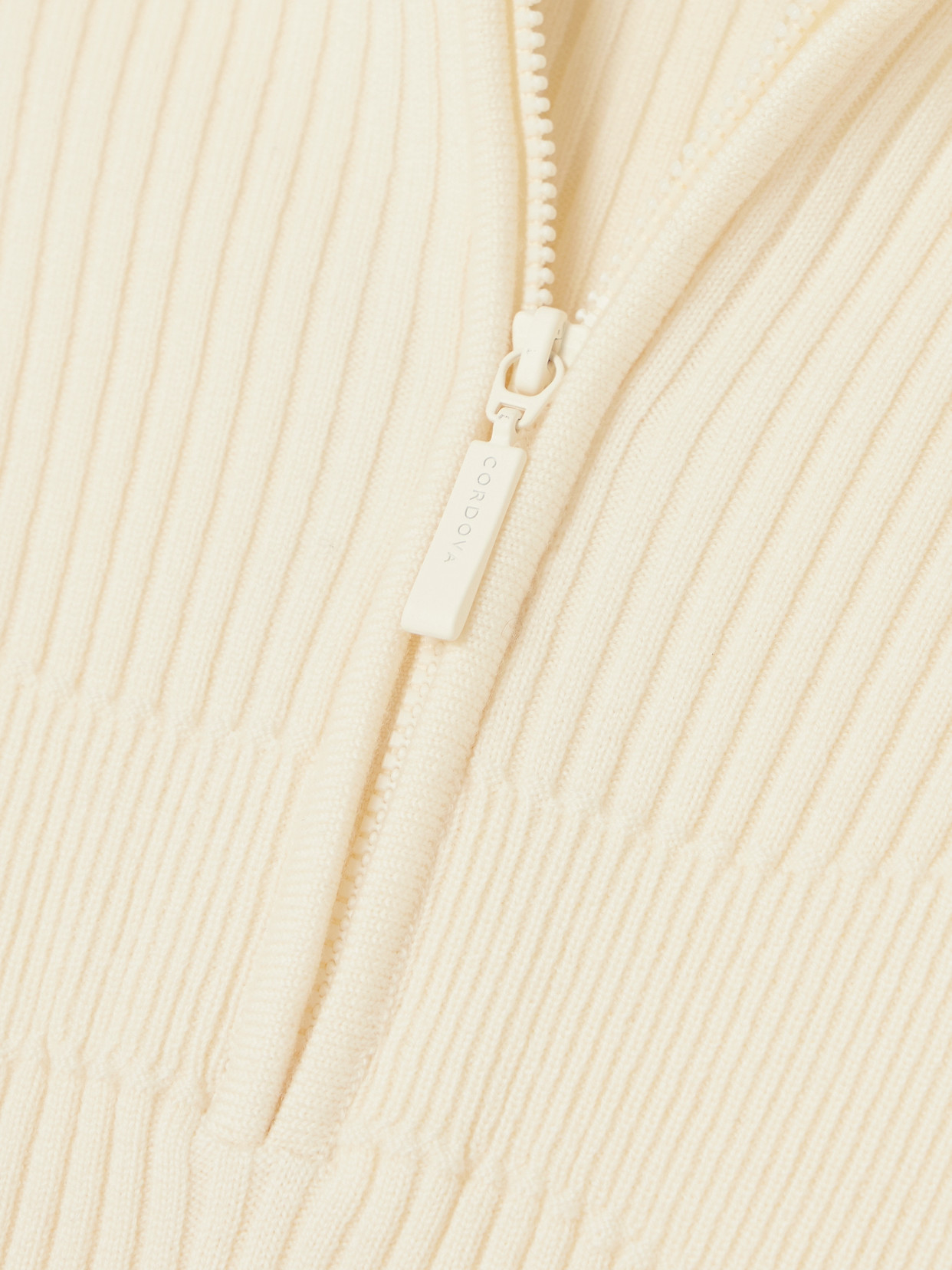 Cordova Butte Ribbed Merino-wool Turtleneck Bodysuit In Neutral