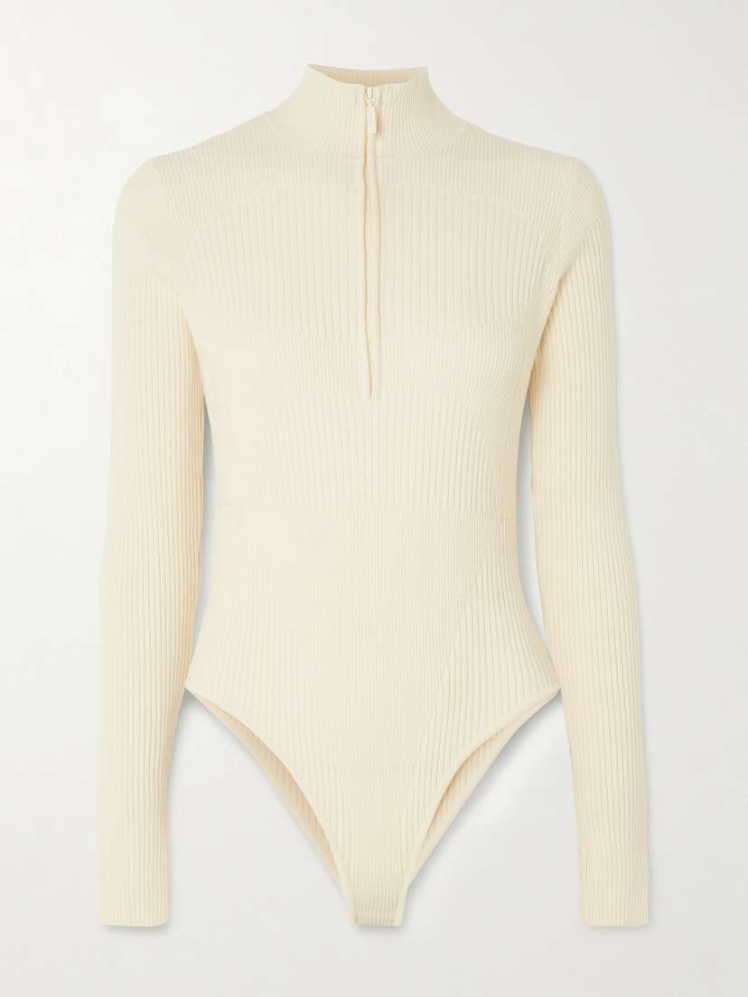 Cordova Butte Ribbed Merino-wool Turtleneck Bodysuit
