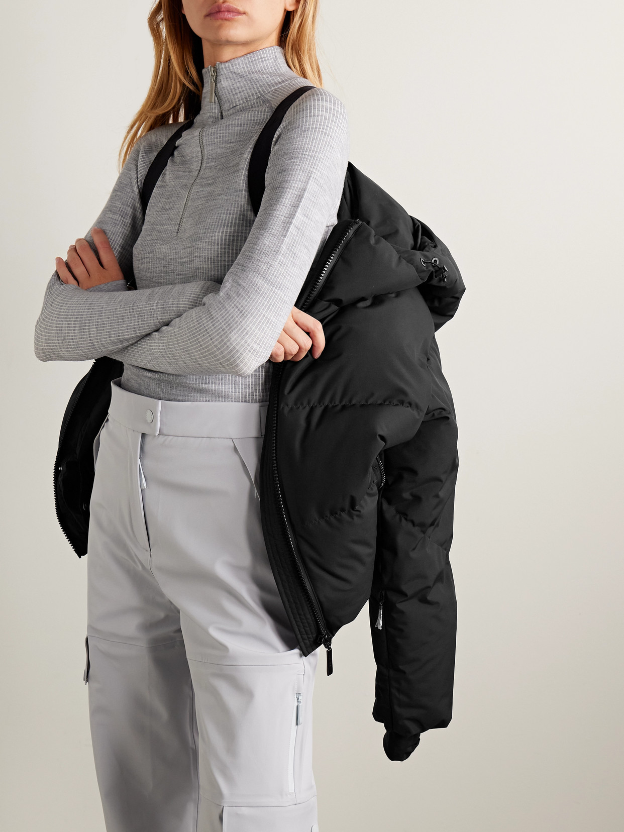 Meribel Hooded Quilted Recycled Down Ski Jacket