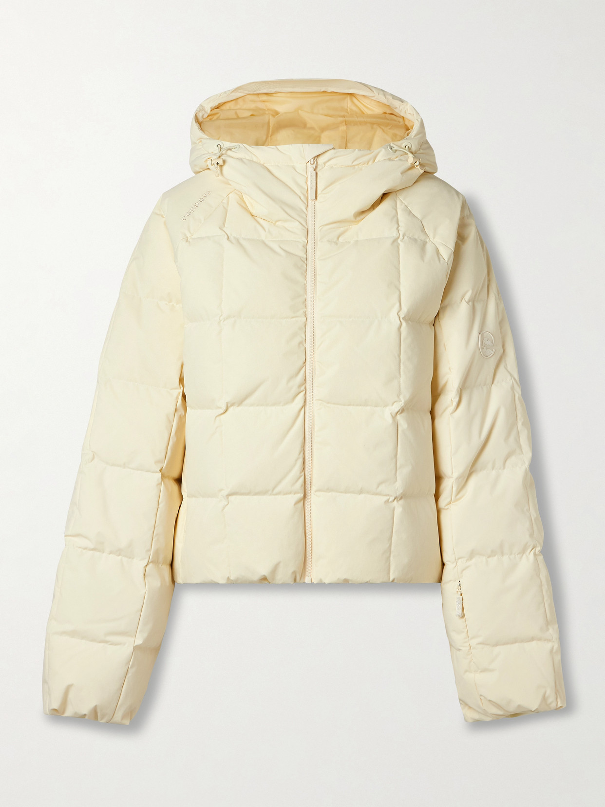 Cordova Oza Hooded Quilted Down Ski Jacket In Yellow