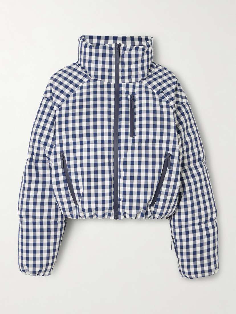 Cordova Cortina Cropped Gingham Quilted Down Ski Jacket