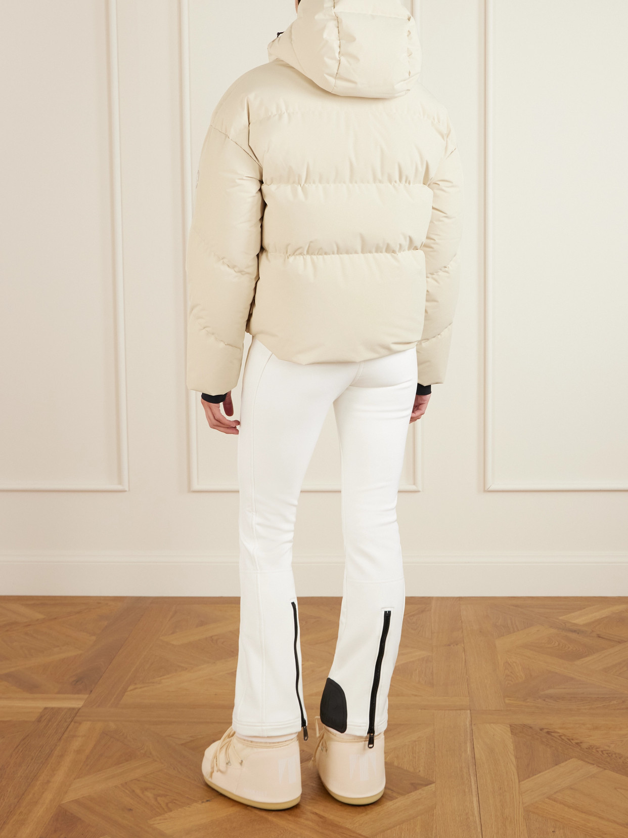 Cordova Meribel Hooded Quilted Recycled Down Ski Jacket In Neutral