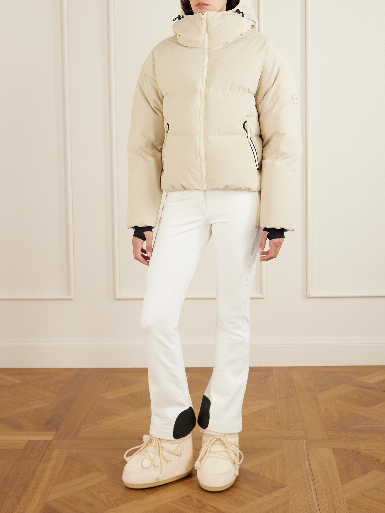 Cordova Meribel Hooded Quilted Recycled Down Ski Jacket In Neutral