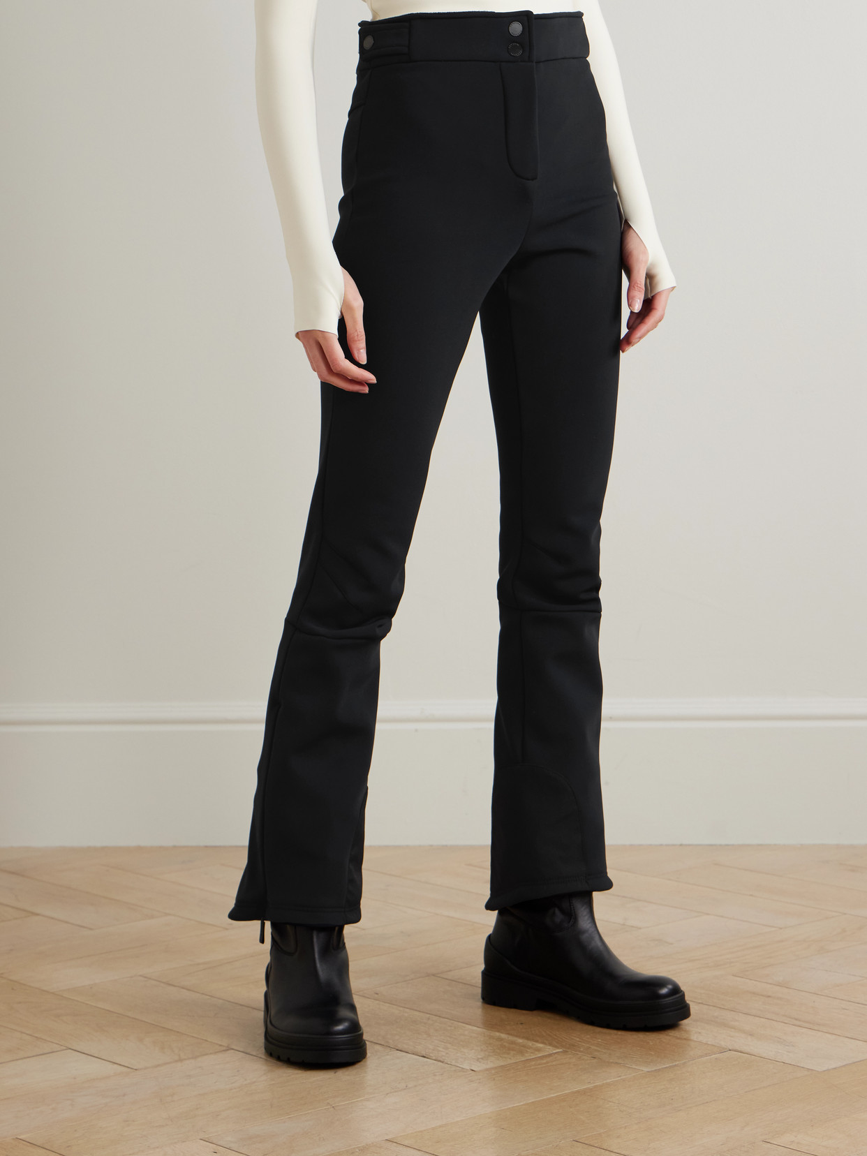 Cordova Saint Moritz Stretch Tech-jersey Flared Ski Pants In Black