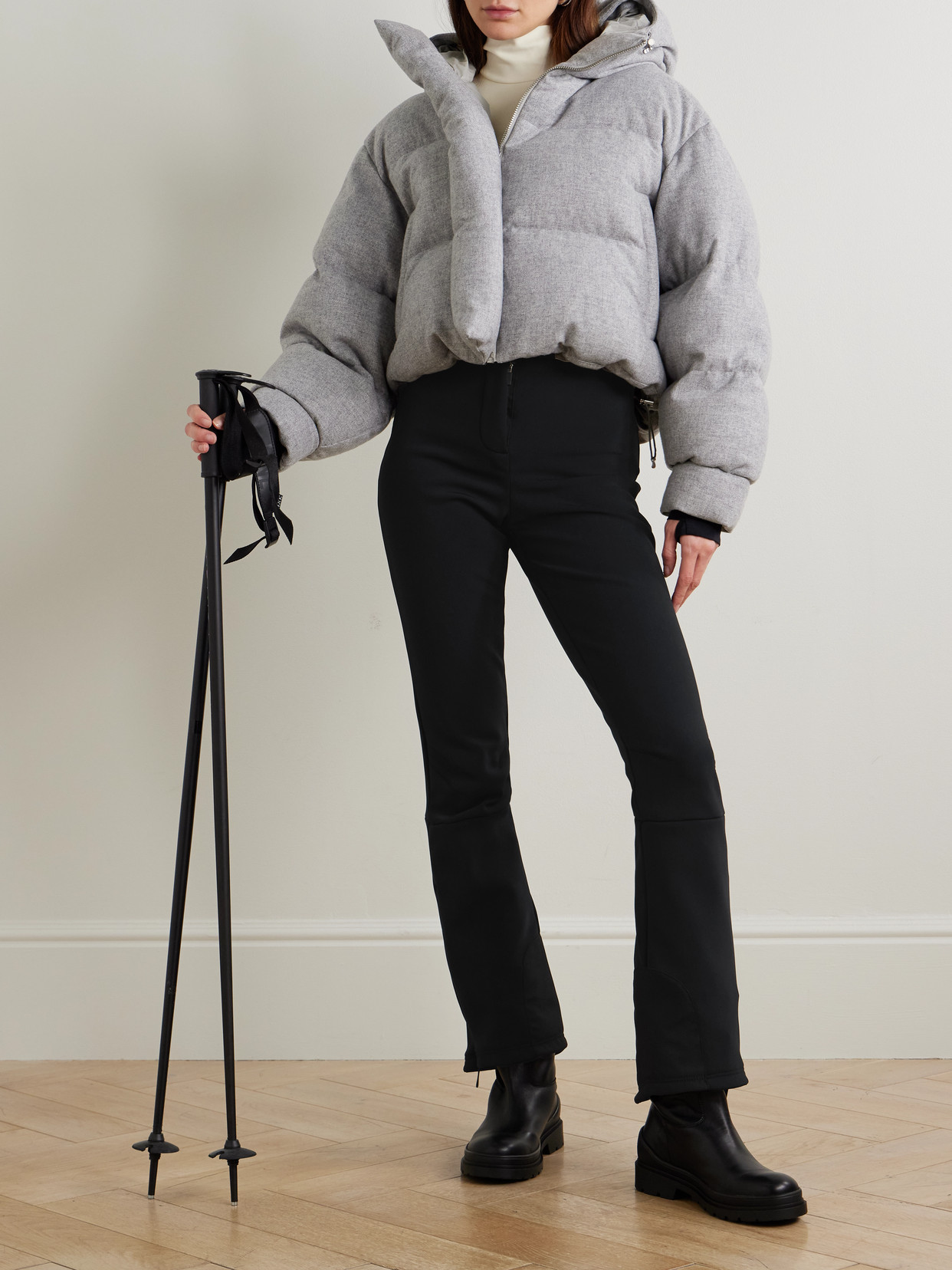 Cordova Saint Moritz Stretch Tech-jersey Flared Ski Pants In Black