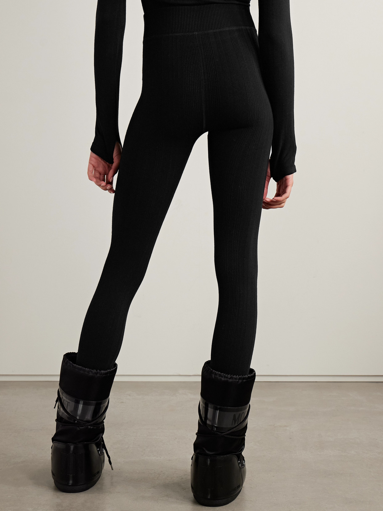 Cordova Sol Ribbed-knit Leggings In Black