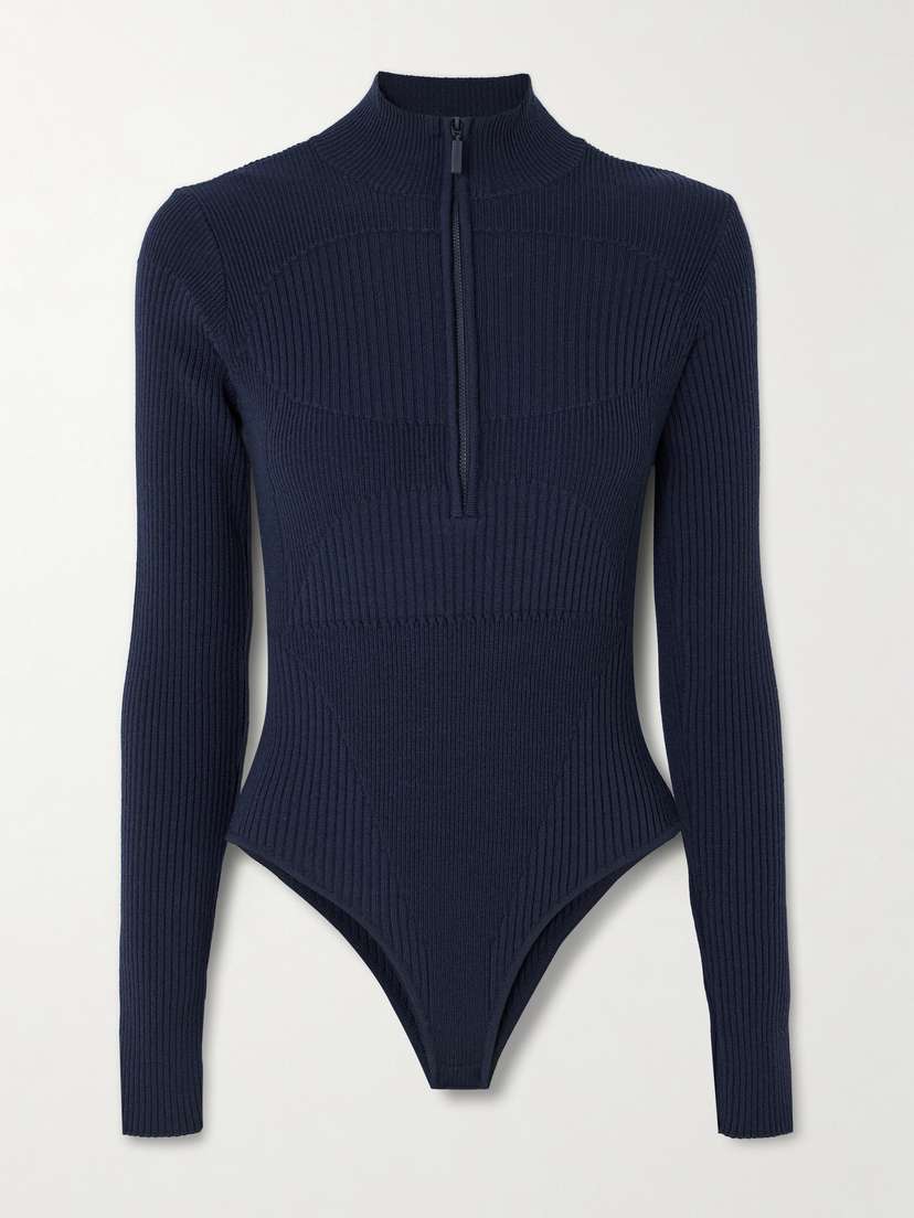 Cordova Butte Ribbed Merino-wool Turtleneck Bodysuit