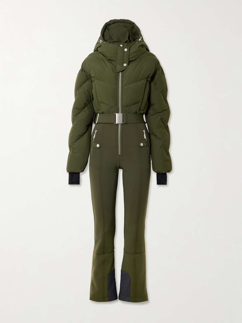 Cordova Ajax Hooded Belted Recycled Quilted Down Ski Suit