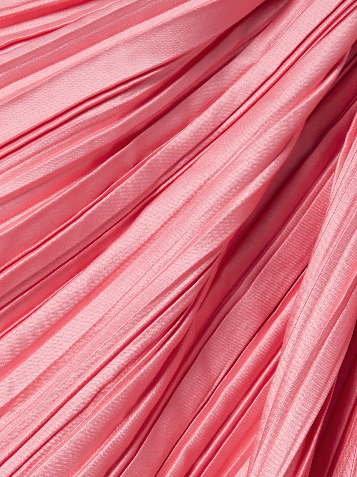 Cult Gaia Sonoma Draped Plissé-satin Midi Skirt In Pink