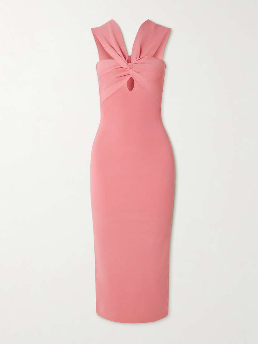 Cult Gaia Dawnette Cutout Knotted Ribbed-knit Midi Dress