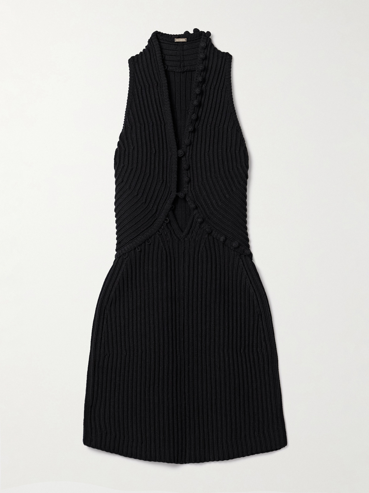 Cult Gaia Vivienne Cutout Ribbed Cotton Mini Dress In Black