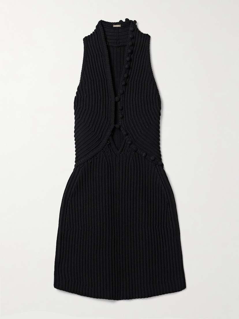 Cult Gaia Vivienne Cutout Ribbed Cotton Mini Dress