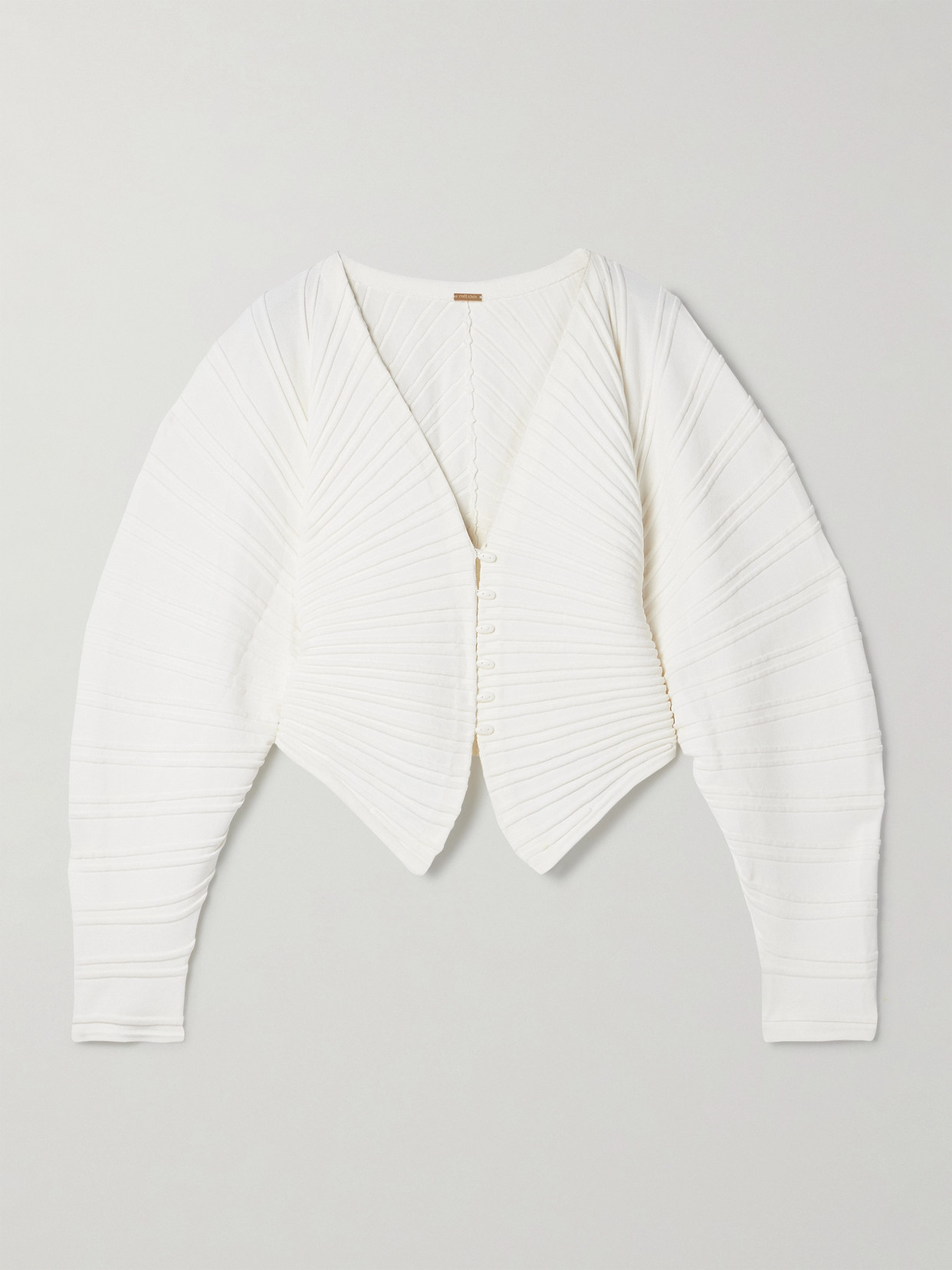 Cult Gaia Blair Ribbed-knit Cardigan In White