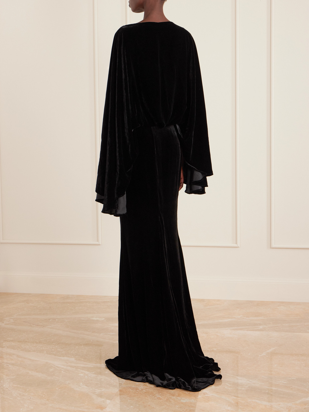 Taller Marmo Musidora Velvet Gown In Black