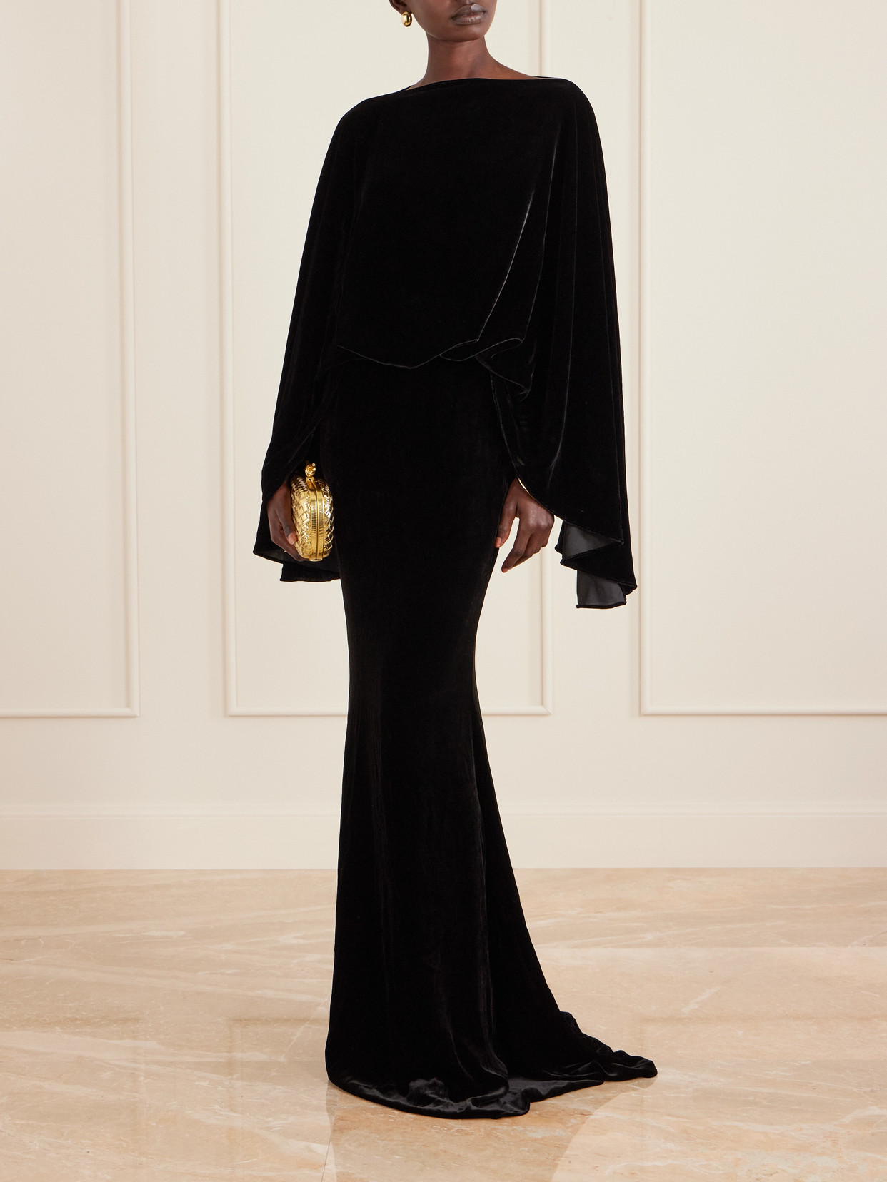 Taller Marmo Musidora Velvet Gown In Black