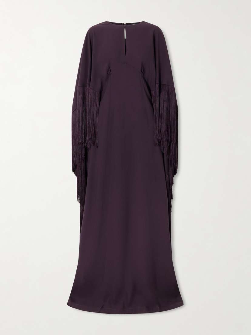 Taller Marmo 1974 Cutout Fringed Crepe Gown