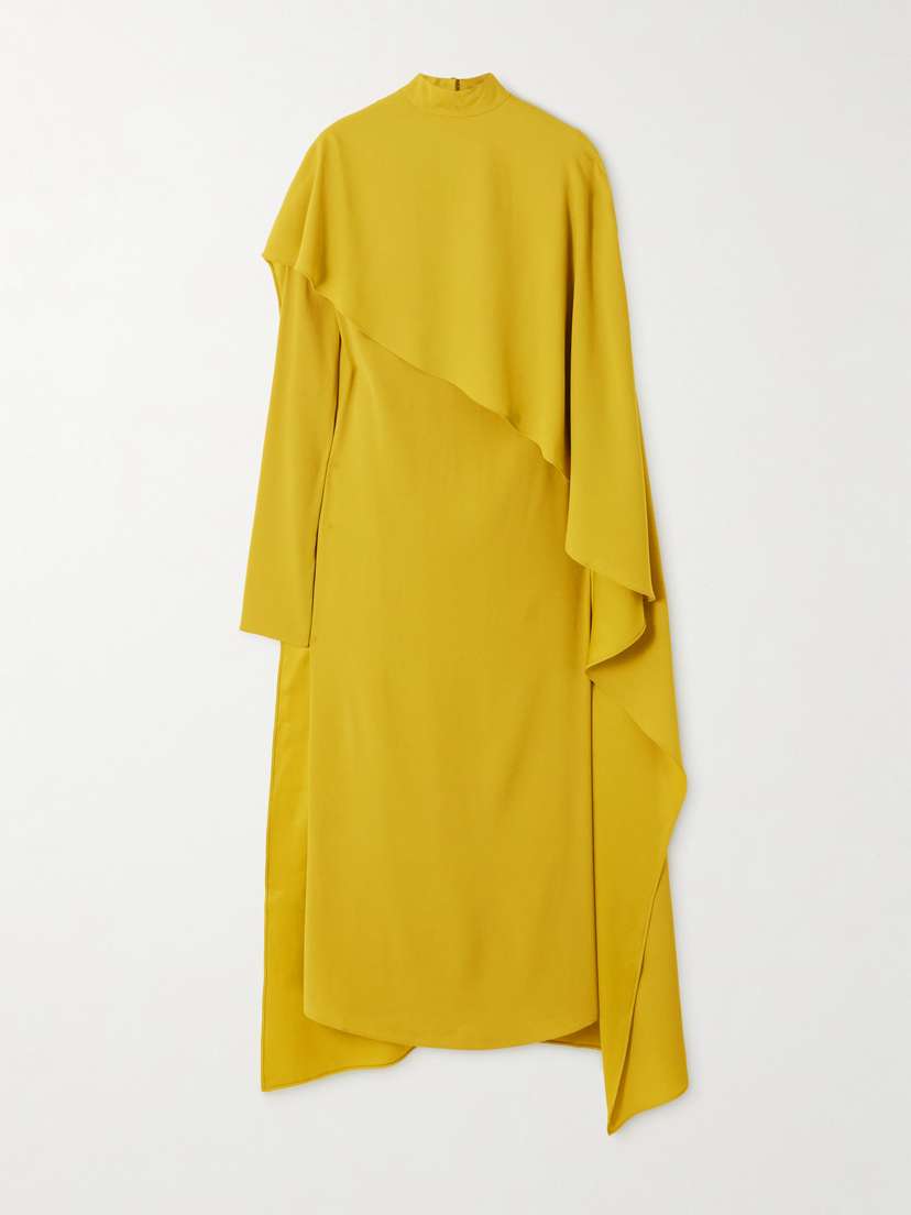 Taller Marmo Carrington Cape-effect Crepe Midi Dress
