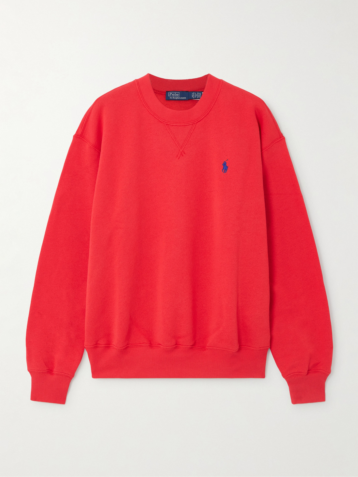 Polo Ralph Lauren Logo-embroidered Cotton-blend Jersey Sweatshirt In Red