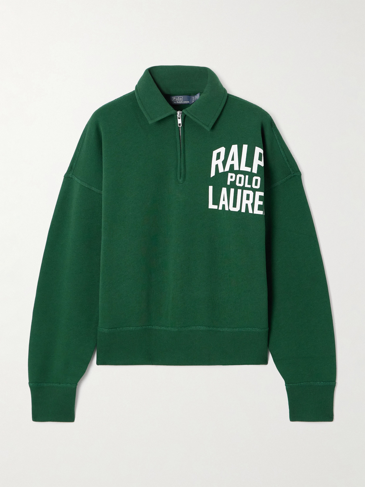 Polo Ralph Lauren Womens Northwest Pine Branded-print Half-zip Cotton-blend Sweatshirt In Green