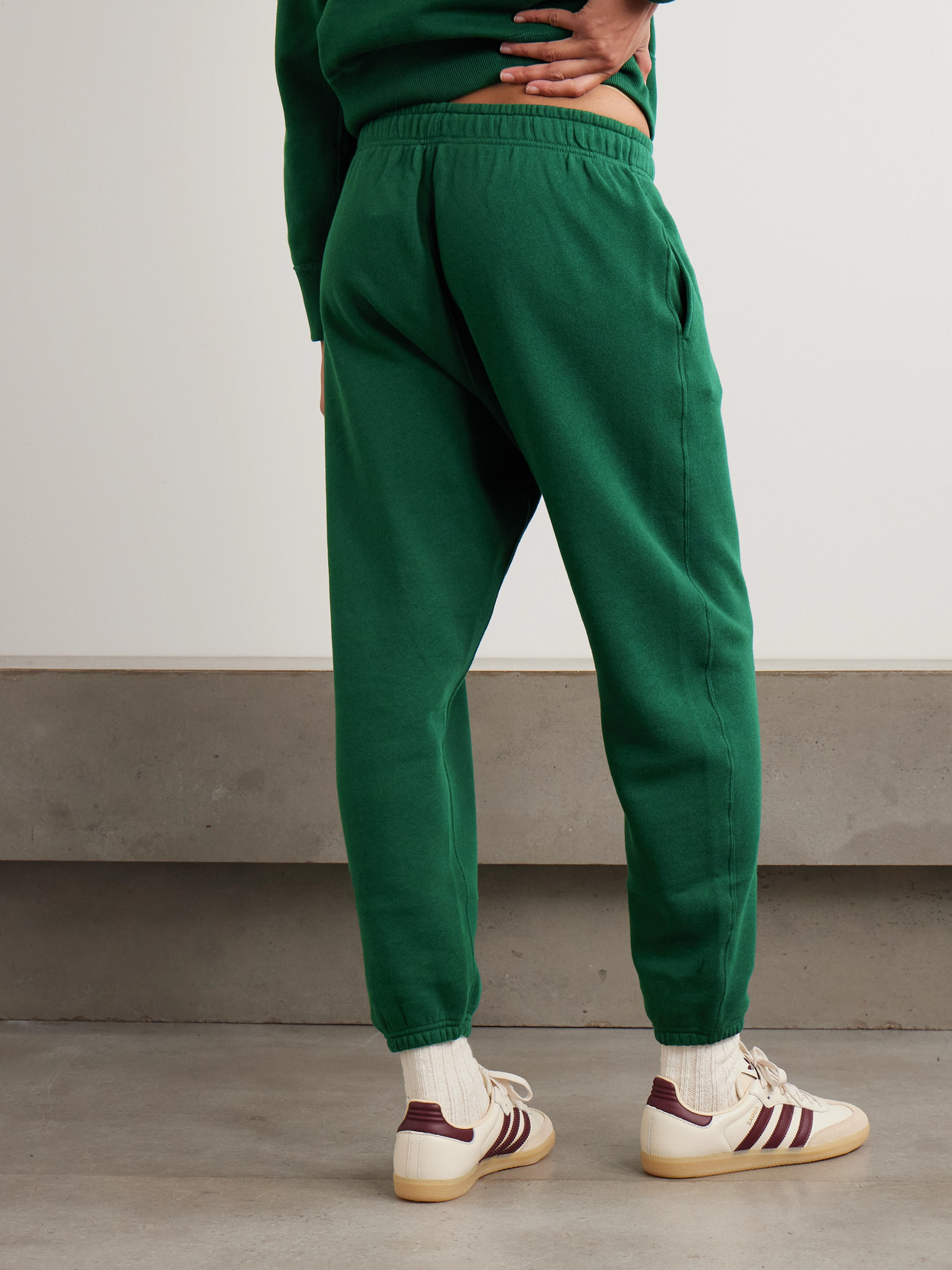 Polo Ralph Lauren Printed Tapered Cotton-blend Jersey Track Pants In Green