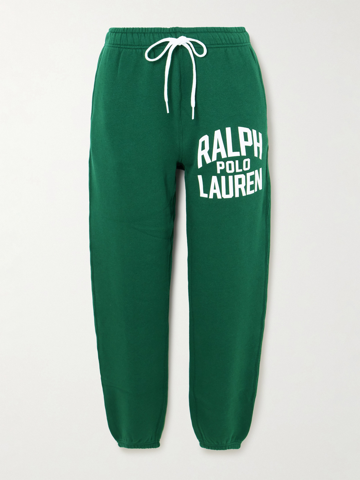 Polo Ralph Lauren Printed Tapered Cotton-blend Jersey Track Pants In Green