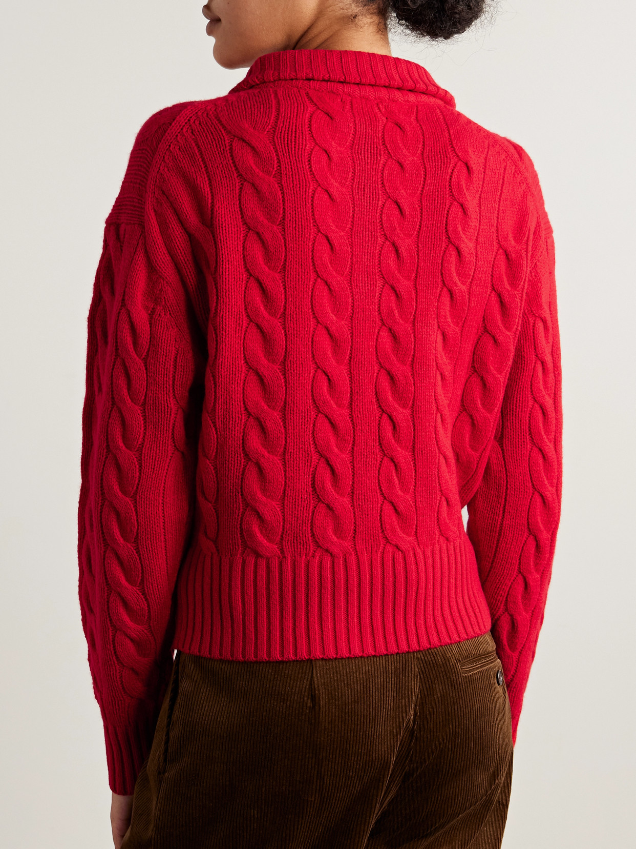 Polo Ralph Lauren Cable-knit Wool And Cashmere-blend Sweater In Red