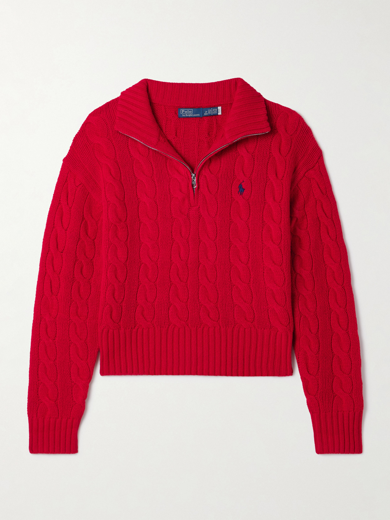 Polo Ralph Lauren Cable-knit Wool And Cashmere-blend Sweater In Red