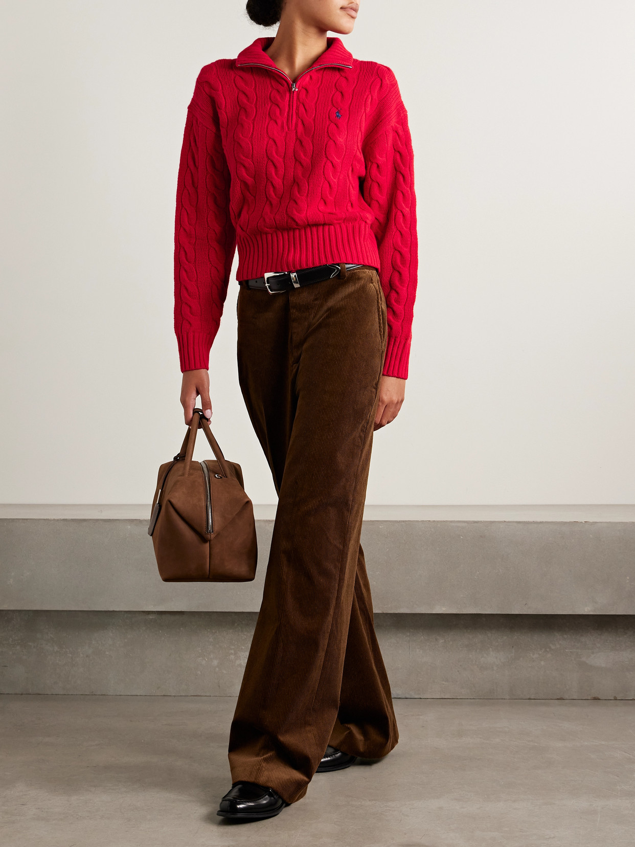 Polo Ralph Lauren Cable-knit Wool And Cashmere-blend Sweater In Red