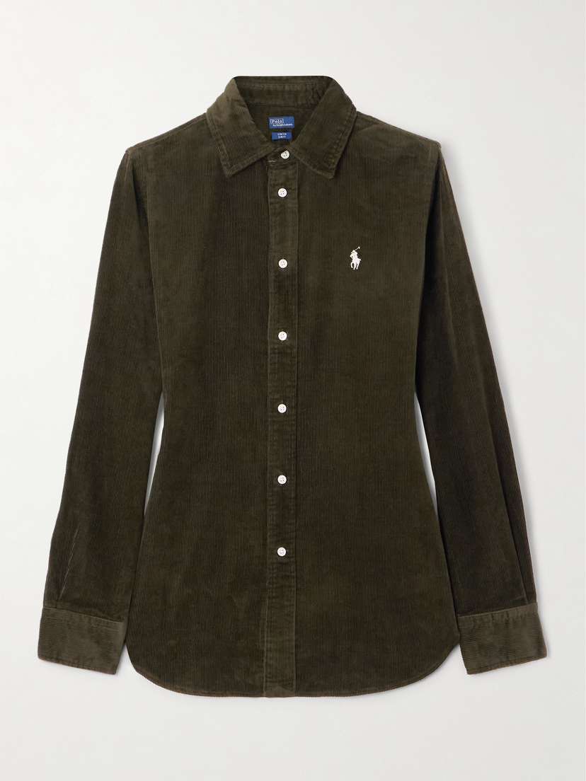 Polo Ralph Lauren Embroidered Cotton-blend Corduroy Shirt