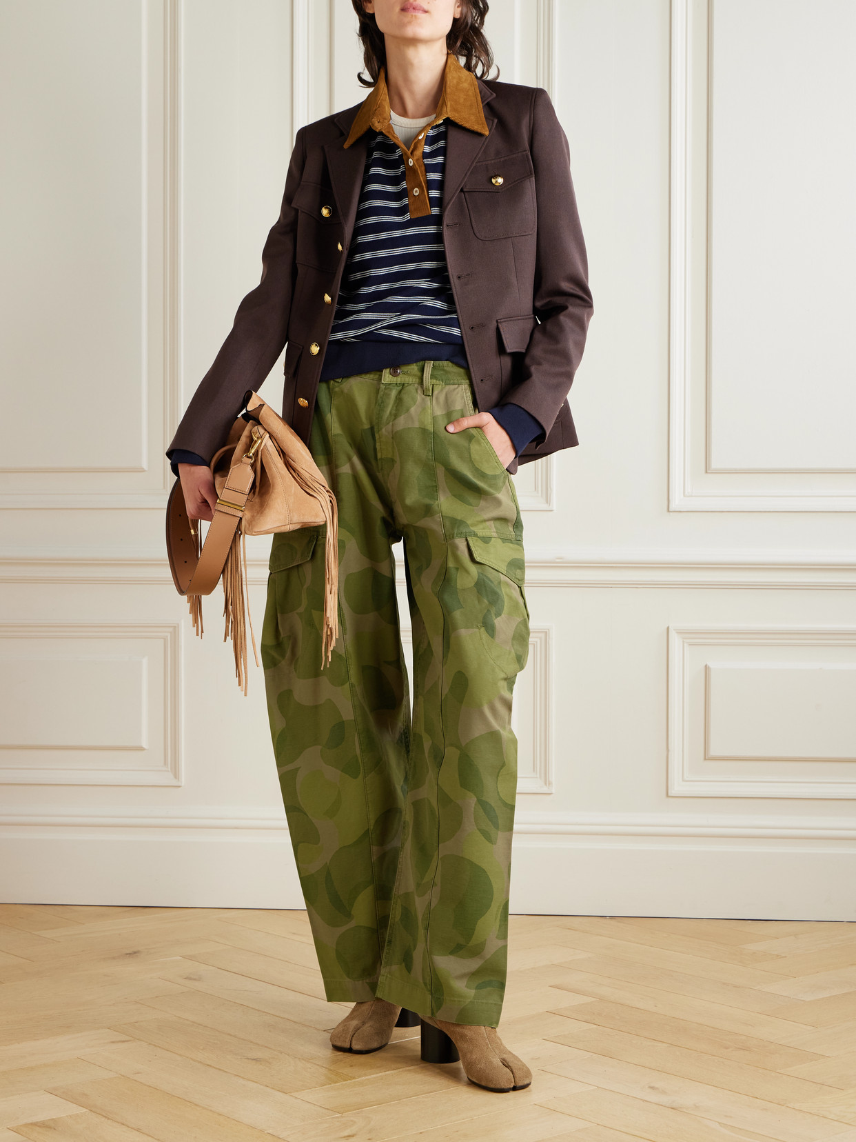 Polo Ralph Lauren Camouflage-print Cotton-canvas Barrel-leg Pants In Green