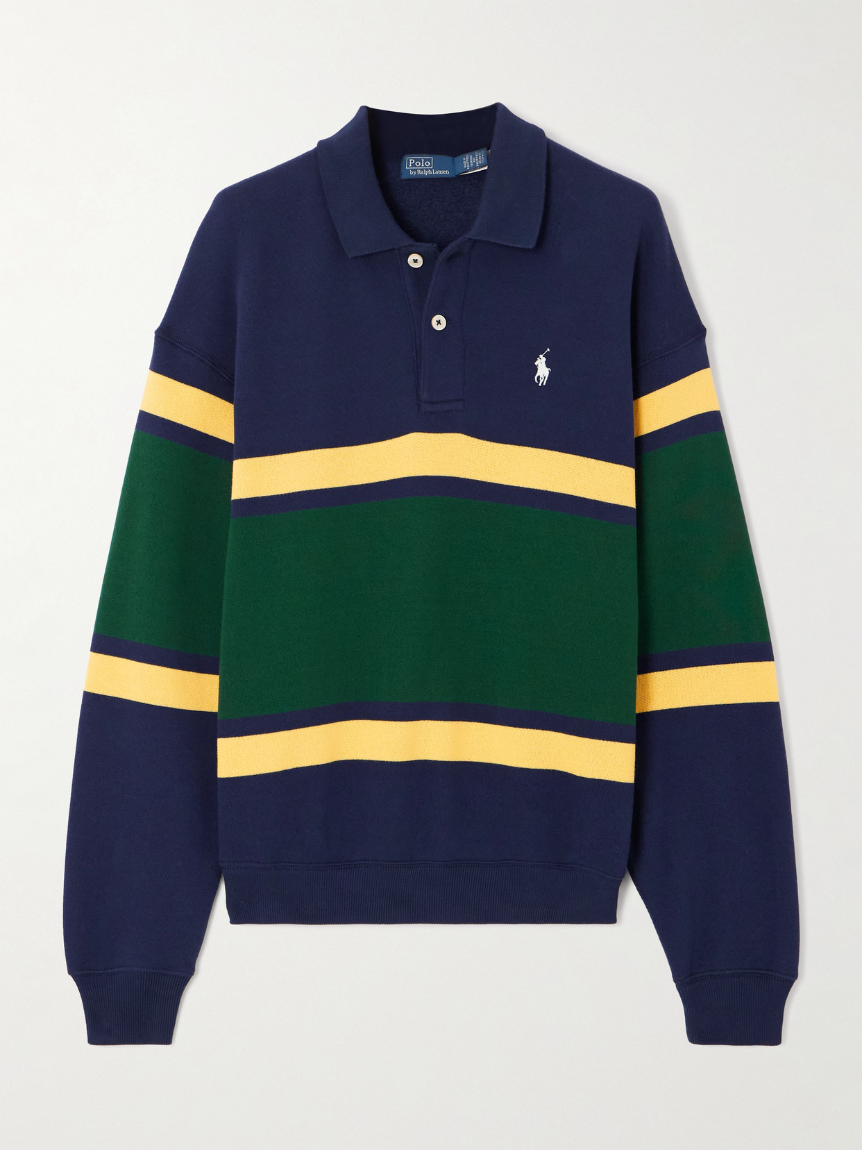 Polo Ralph Lauren Striped Cotton-blend Jersey Polo Shirt In Multi
