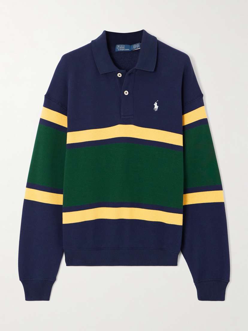 Polo Ralph Lauren Striped Cotton-blend Jersey Polo Shirt
