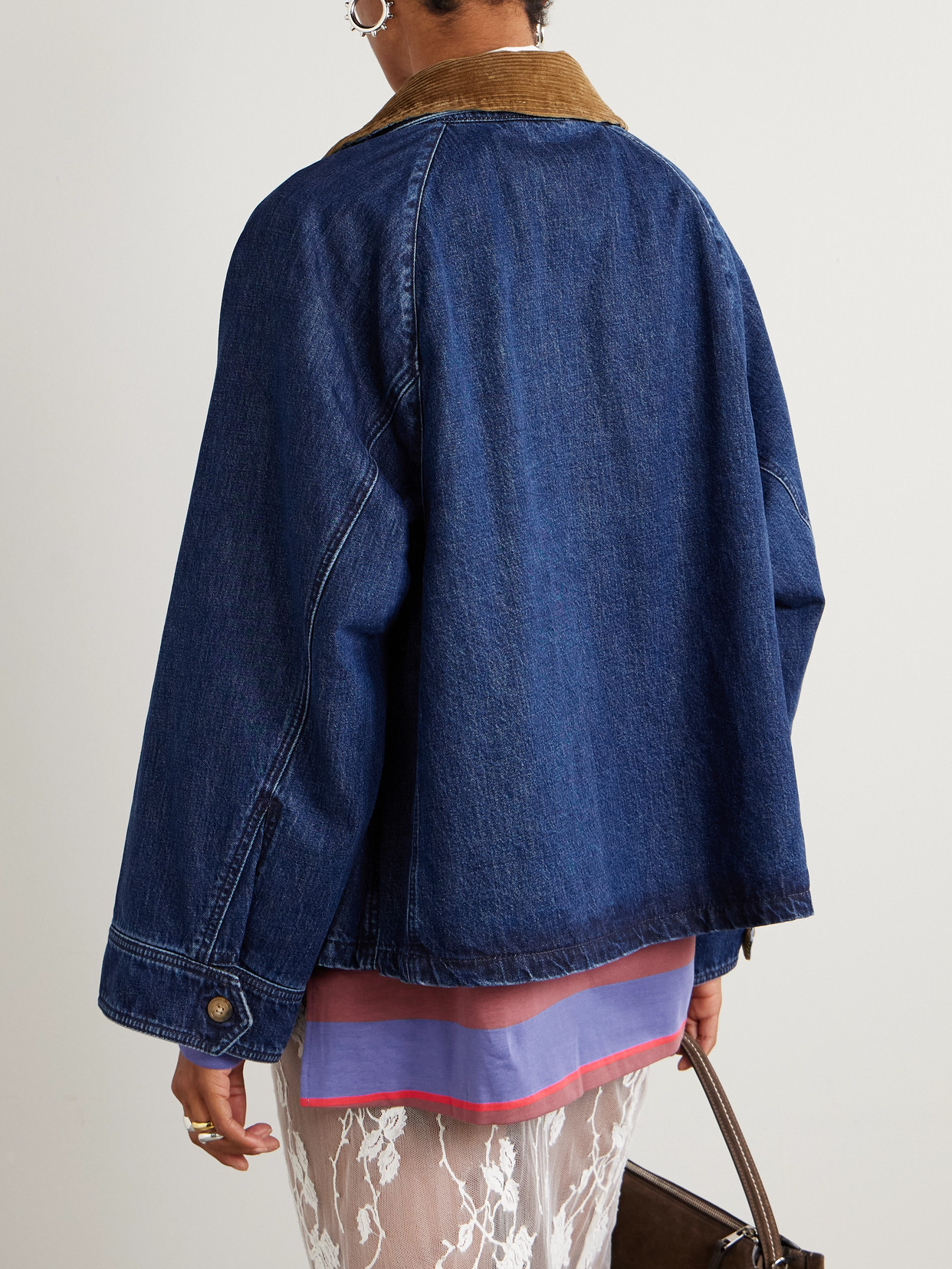 Polo Ralph Lauren Cotton Corduroy-trimmed Denim Jacket In Red