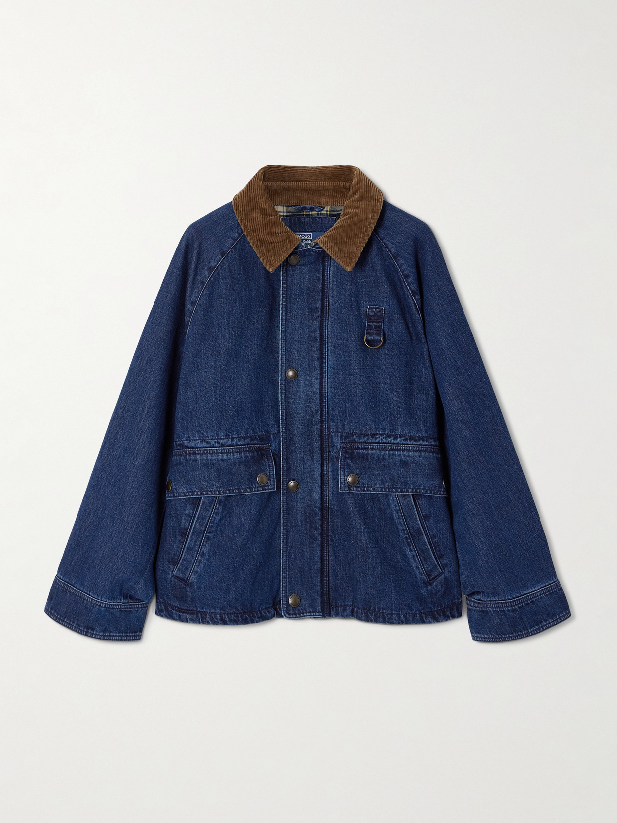 Polo Ralph Lauren Cotton Corduroy-trimmed Denim Jacket In Blue